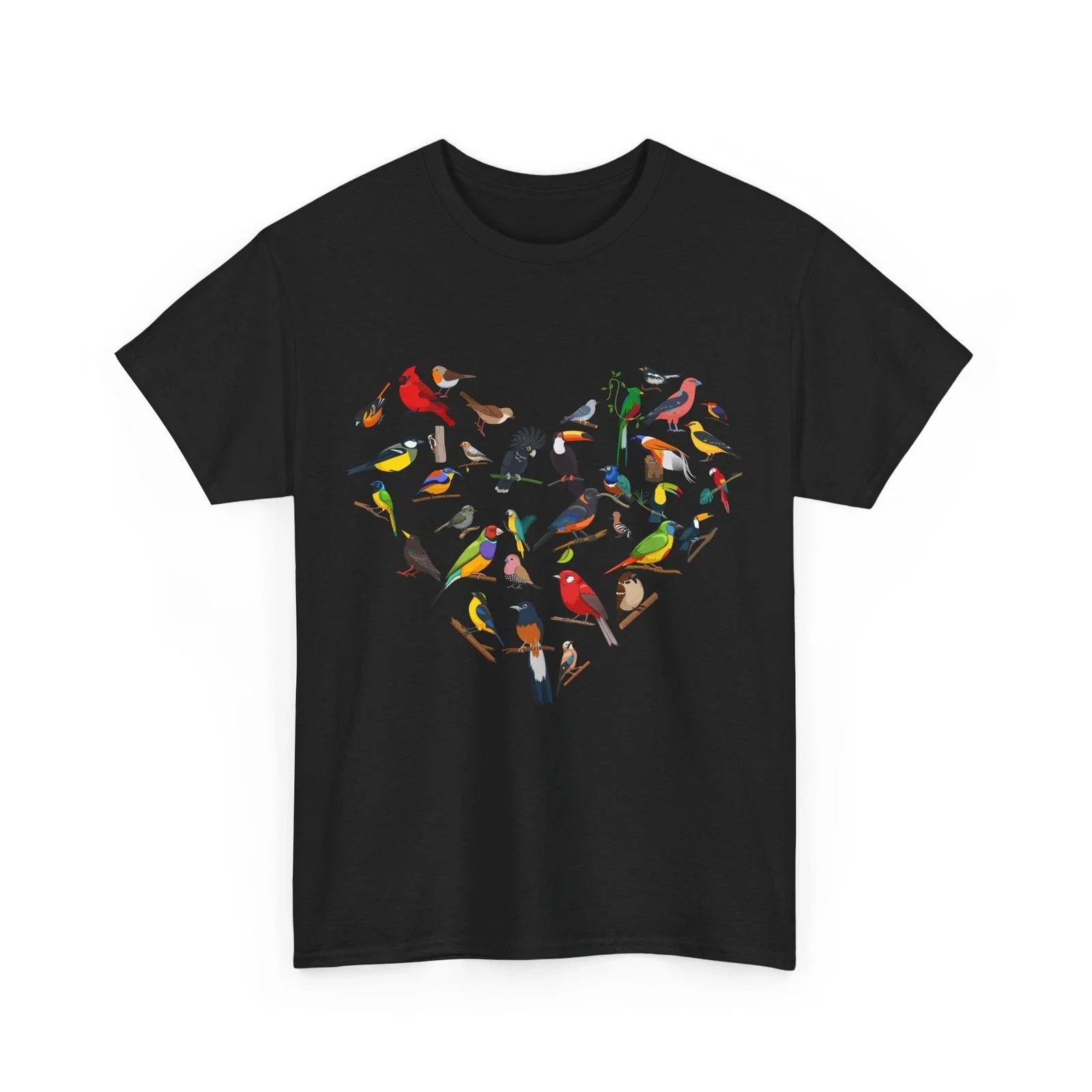 Birds Shirt, Heart Birding Birdwatching Lovers Women Men Cute Shirt
