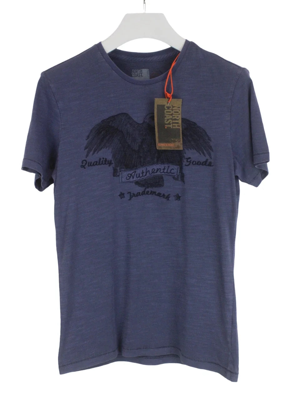 North Coast Super Slim Fit T-Shirt Mens M Short Sleeve Crew Neck Blue