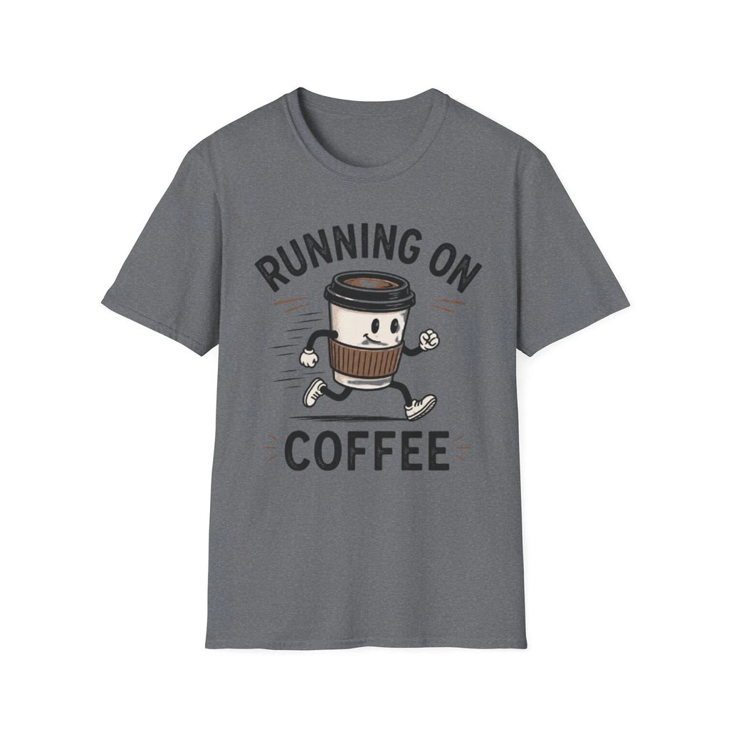 Running on Coffee T-Shirt | Cute Coffee Cup Illustration