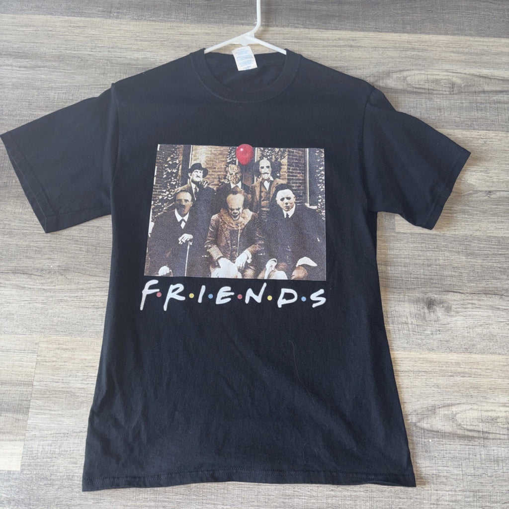 Horror Fan T-shirt “friends” Port& Company Cotton Size Small Black Unisex