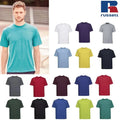 Heavy Cotton Mens T-Shirt Russell Plain Short Sleeve Shirt Round Crew Neck Top