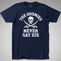 GOONIES Never Say Die T-SHIRT Funny 80s Retro Movie sloth one eyed pirate skull