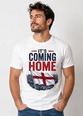 Men's It's Coming Home England Football T Shirt with Flag Print