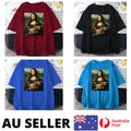 Famous Painting Mona Lisa Shirt Hold Cat Creativity - AU Stock