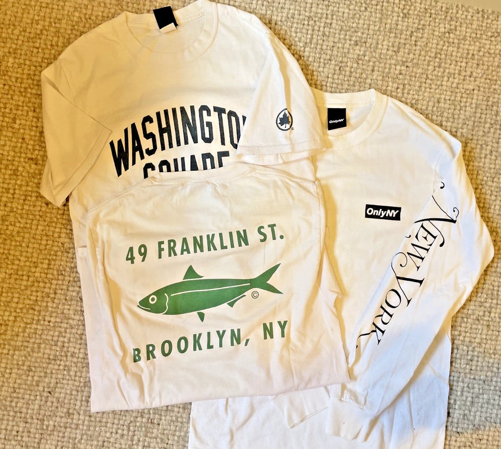 LOT OF 3 OnlyNY ONLY NY GRAPHIC T-SHIRTS TEES SHORT & LONG SLV STREETWEAR SMALL