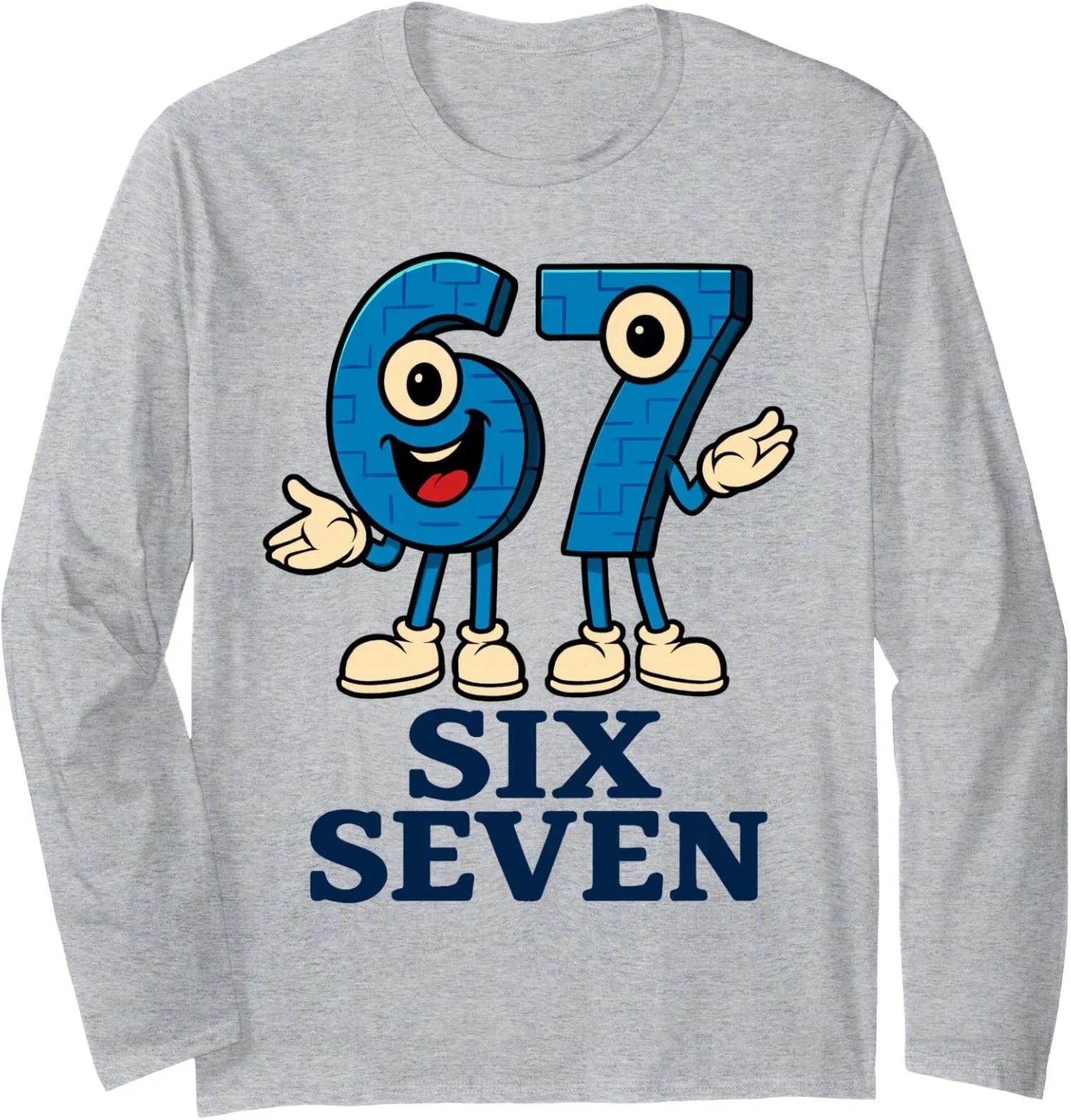 Six Seven Funny Italian Brainrot Gaming Meme Long Sleeve T-Shirt