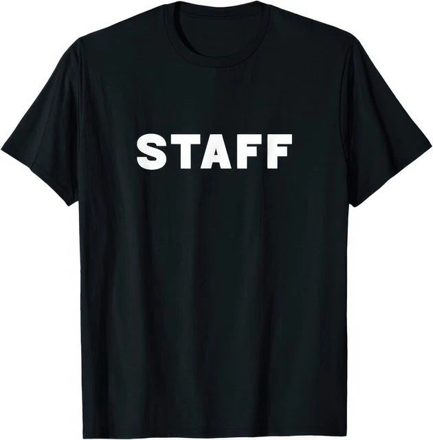 Staff Front and Back Classic Simple Work Team Uniform Logo Unisex T Shirt
