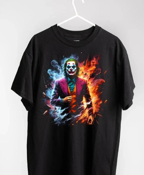 The Joker unisex Black  T-Shirt - cotton - movies comics joker graphic tee