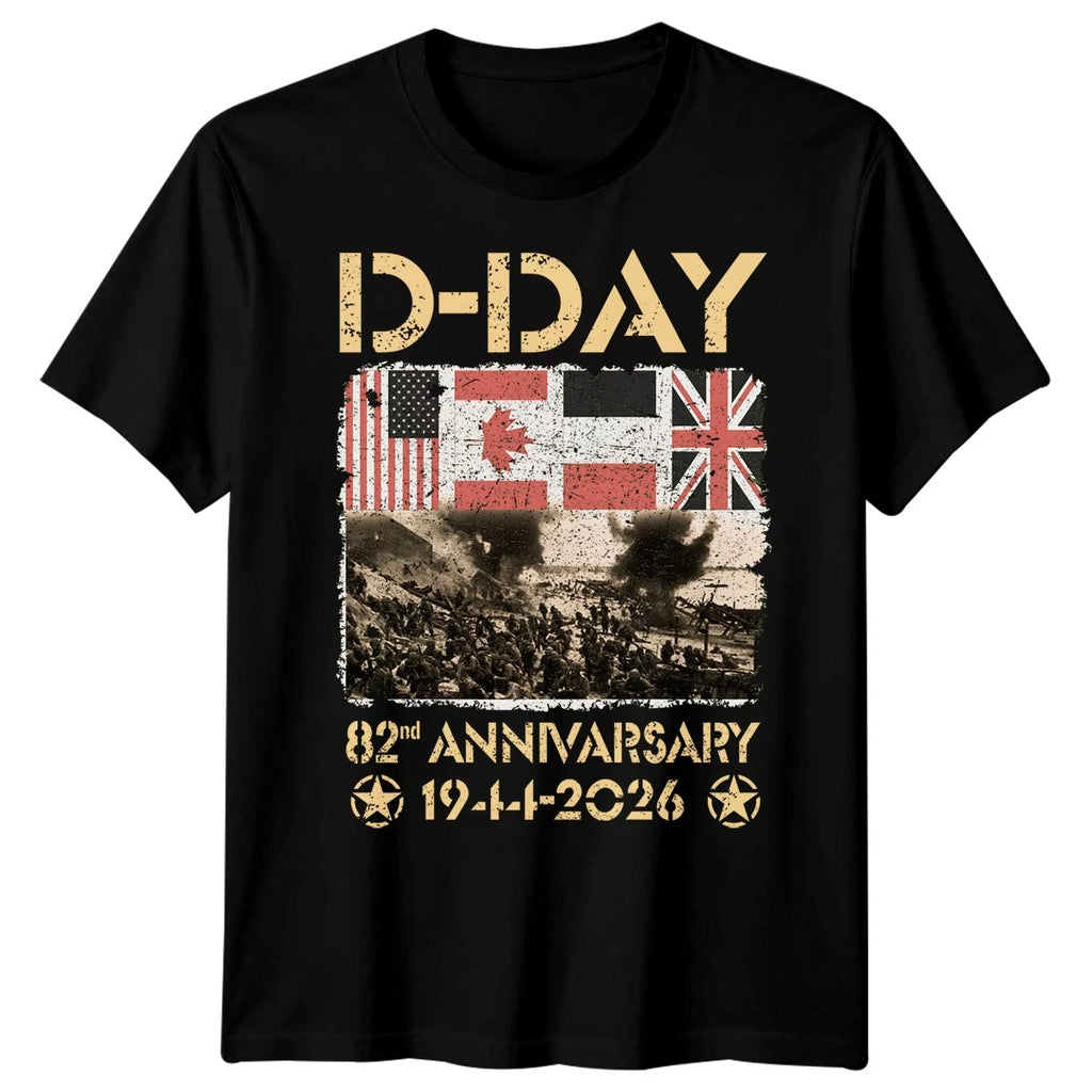 Family Flags D-Day T-Shirt Tee 1944 World War II Normandy Military History 1#DD