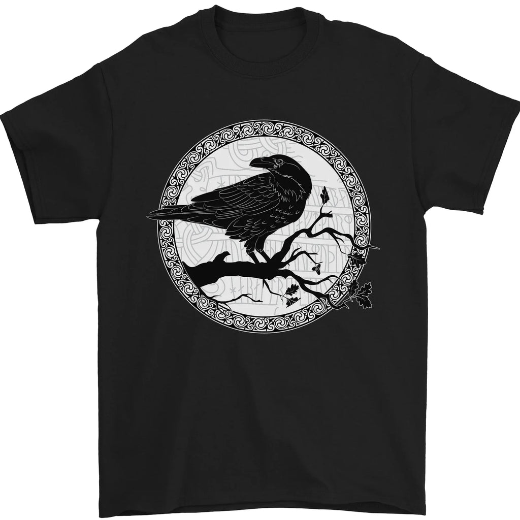 Viking Crow Celtic Norse Valhalla Odin Thor Mens T-Shirt 100% Cotton
