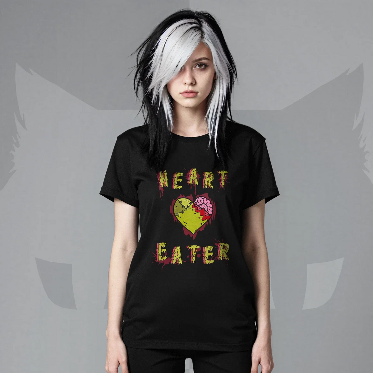 Heart Eater Zombie Heart Emo Goth T-Shirt Edgy Alt Aesthetic Graphic Tee