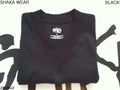 3 NEW SHAKA WEAR PLAIN SHORT SLEEVE V-NECK T-SHIRT BLACK BLANK SMALL S 3PC