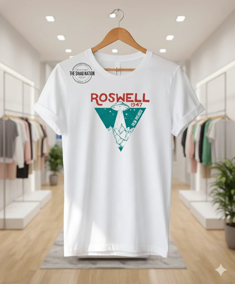 Roswell 1947 UFO Graphic T-Shirt  Vintage Alien New Mexico Tee - T494