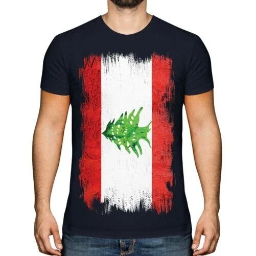 Libanon Grunge Flagge Herren T-Shirt Lubn ? N Fußball Libanesisches Geschenk