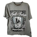 Phat Farm Mens L Graphic T Shirt Gray NYC Urban Streetwear Y2K Tee