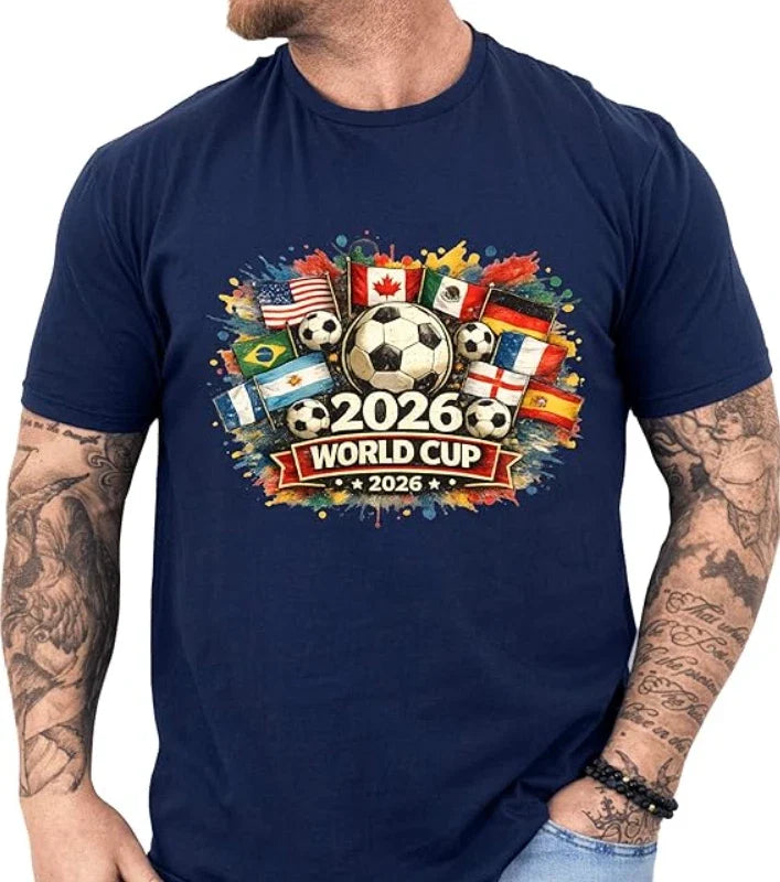 World Soccer 2026 Shirt, 2026 Cup USA Canada Mexico Adults Tshirt