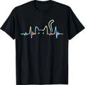 Heartbeat Cat Lover Animal Silhouette Cute Cat T-Shirt