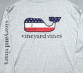 VINEYARD VINES T Shirt Mens 3XL Gray Performance American Flag Long Sleeve NWT