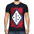Arkansas State Grunge Flag Mens T-Shirt Arkansan Arkansawyer Jersey Gift