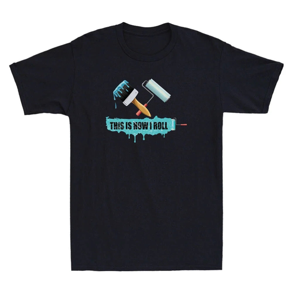 Paint Roller & Brush This is How I Roll Funny Painter Saying Retro Men's T-Shirt