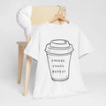 Coffee Chaos Repeat Unisex Heavy Cotton Tee, Gift for Coffee Lovers, Trendy Tee