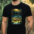 Mens Crocodile Swamp Print Cotton T-Shirt Size XS to 5XL
