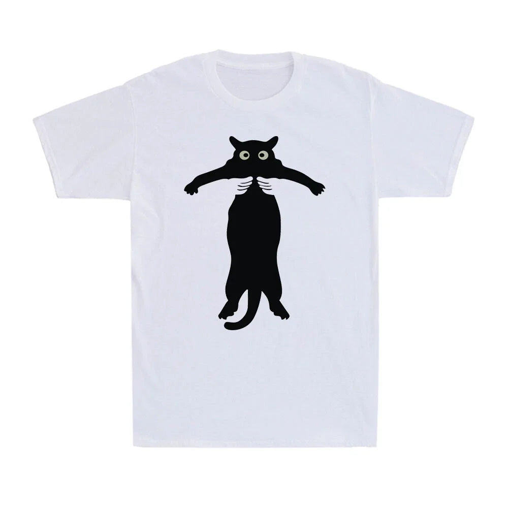 Funny Black Cat Being Lifted Up Shirt Cute Cat Lovers Gift Men's T-Shirt T-shirt