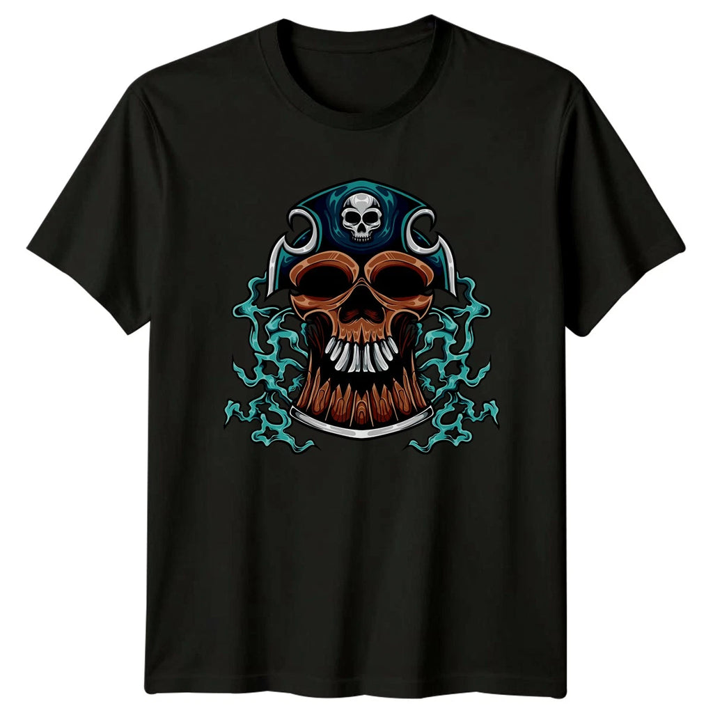 Mystical Pirate Skull With Teal T-Shirt Pirate Theme Art Birthday Gift