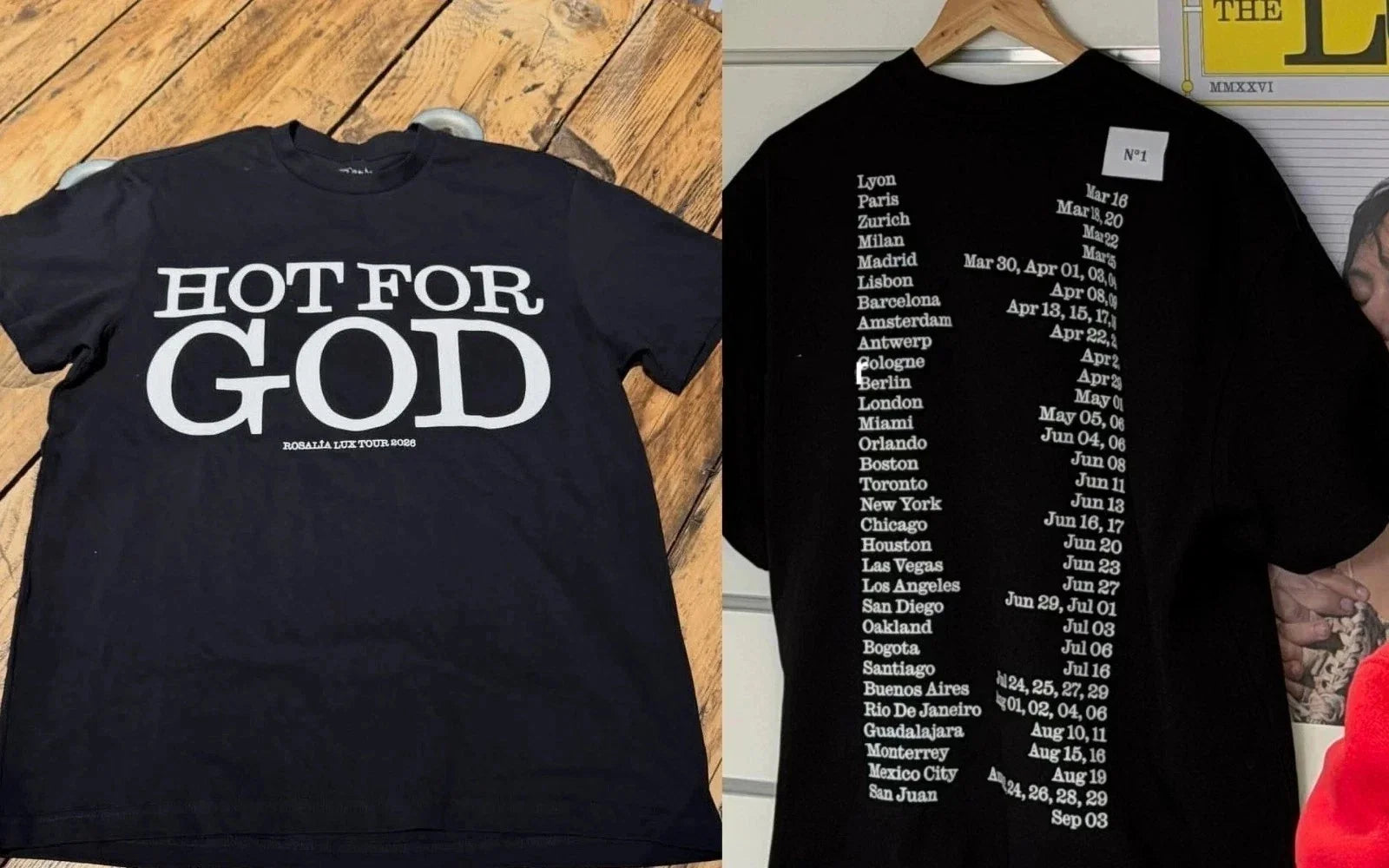 Rosalia Merch The Lux Tour 2026 Hot For God T-Shirt