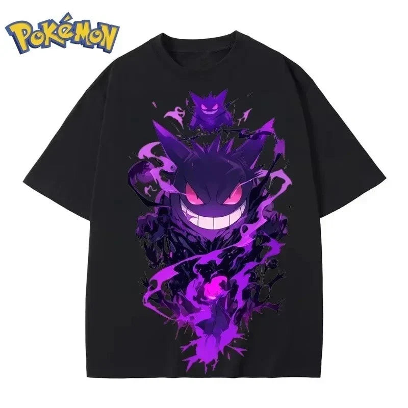 Anime Gengar Cotton T-Shirt Pokehead Graphic Print TEE