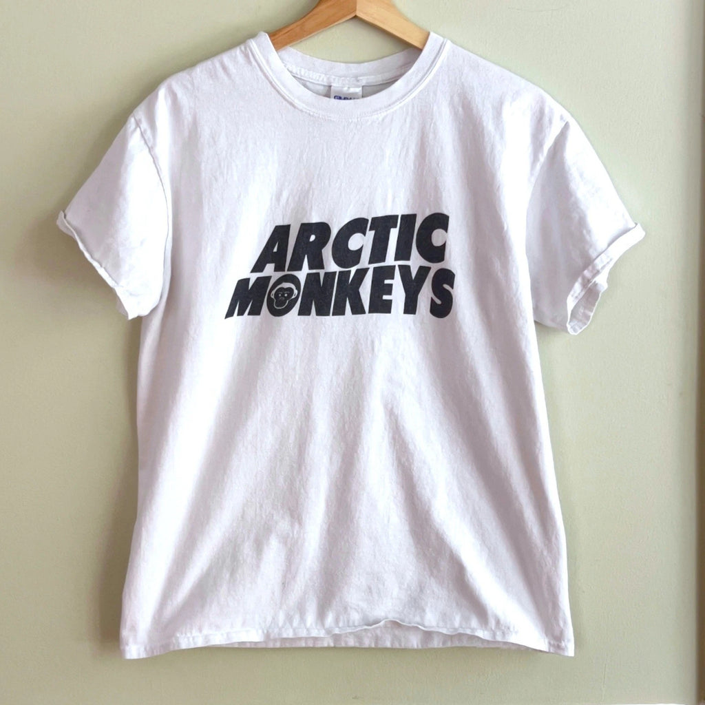 Arctic Monkeys Graphic Tee Unisex M White Short Sleeve Indie Rock Band Y2K Indie