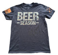 Grunt Style Camo Beer Season T Shirt Mens Large Black Short Sleeve USA Flag Tee