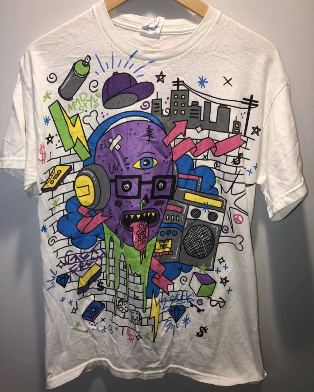 Gildan Graffiti Mad Style Sick Skater Graphic T Shirt