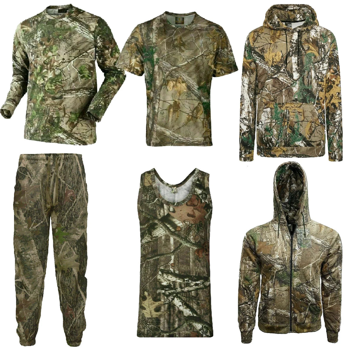 MENS CAMOUFLAGE PRINTED JUNGLE T-SHIRT REALTREE CAMO PRINT LONG SHORT TOP S-5XL