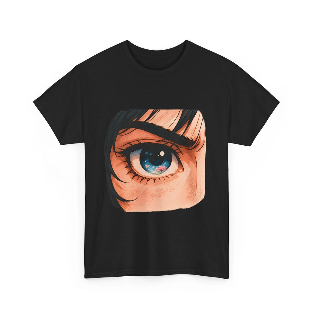 Japanese Anime Eye T-Shirt Sakura Reflection Manga Art Tee Him