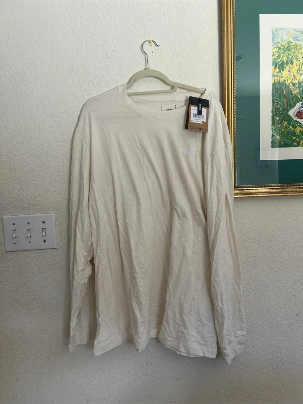 North Face Evolution Simple Dome Regular Long-Sleeve Tee In White XXL