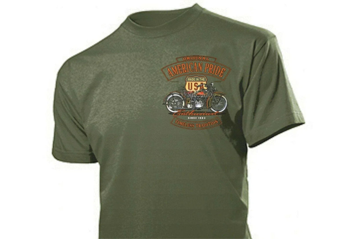 The American Pride Timeless Tradition Motorcycle Rockabilly Biker Shirt US