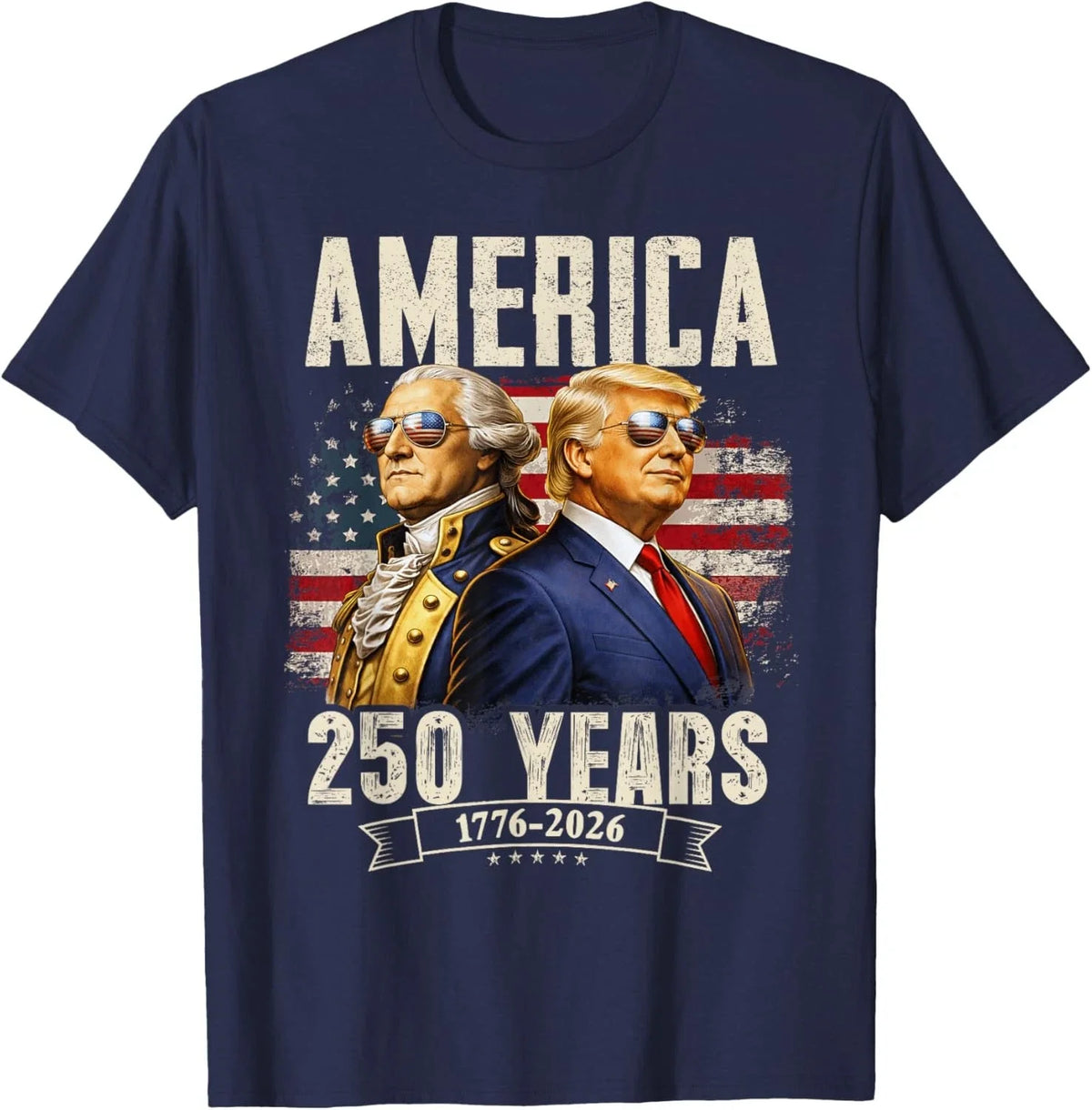 Funny 250 Years America Anniversary 250th Trump Washington Unisex T-Shirt