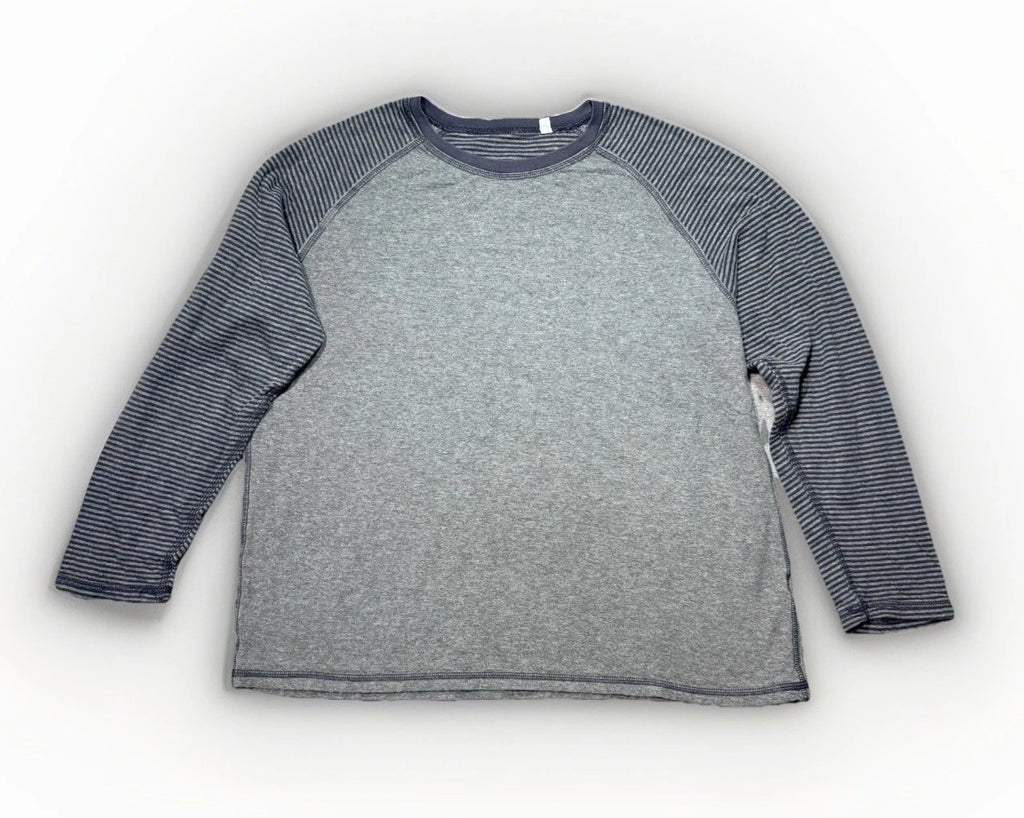 Gray Raglan Long Sleeve Shirt Mens Large Oversized Casual Minimal Streetwear