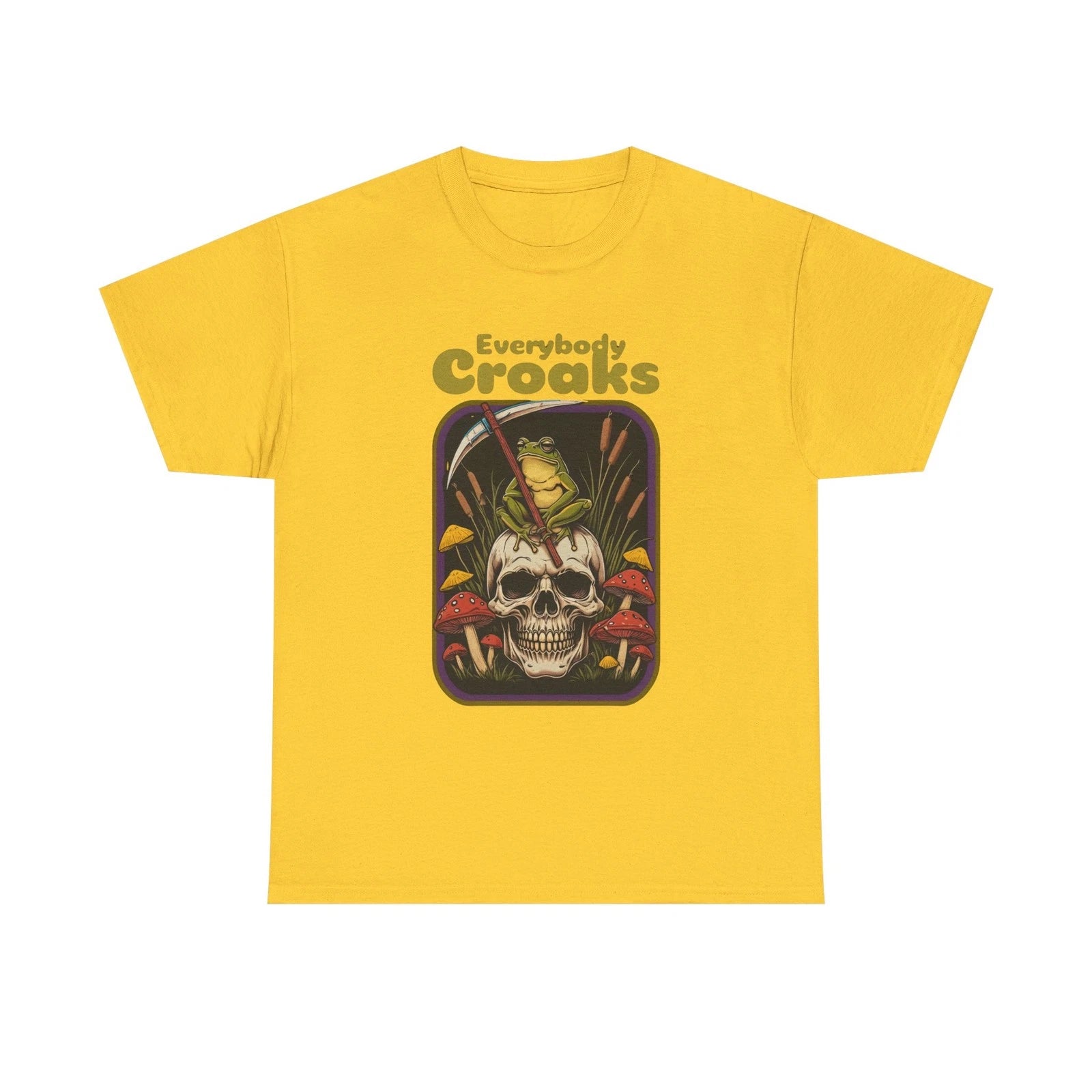 Skull & Frog Graphic Tee for Creatives, Funny Halloween & Day of The Dead Gift