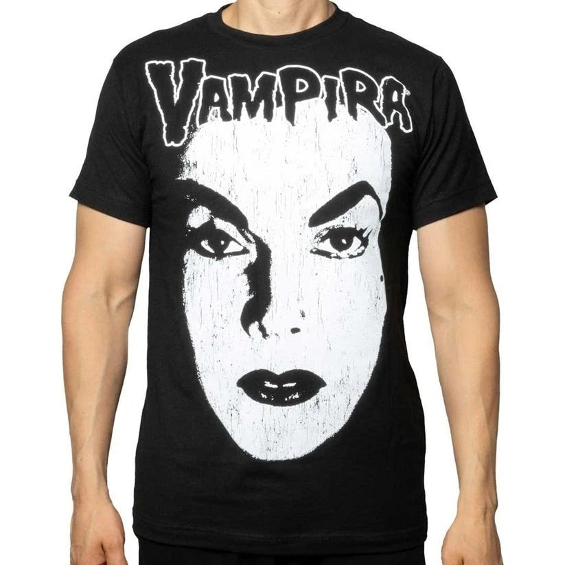 Kreepsville Vampira Fit Face Black White Gothic Horror Tee Shirt S-M-L-XL-2X-3X