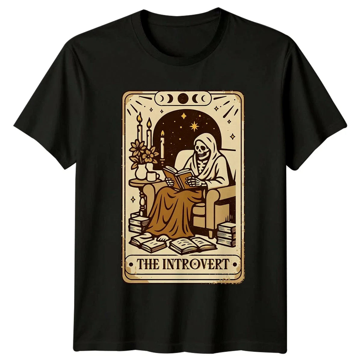 The Introvert T-Shirt Reading Tarot Sarcasm Birthday Gift For Him And Her