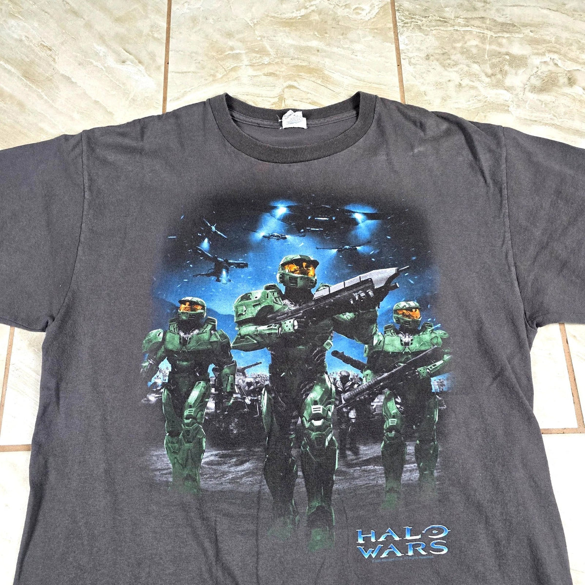 Vintage 2008 Y2K T-Shirt HALO WARS Graphic Tee S/S Gray Large