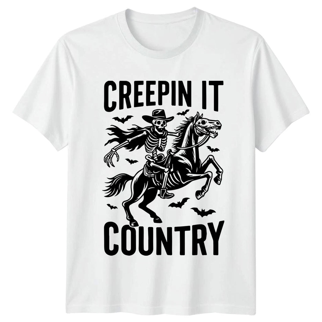 Creepin It Country T-Shirt Halloween Country Music Gift For Him And Her