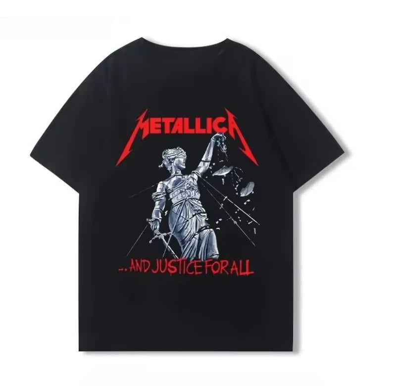 Metallica Cotton Justice for All T-Shirt – Iconic Heavy Metal Rock Punk Style