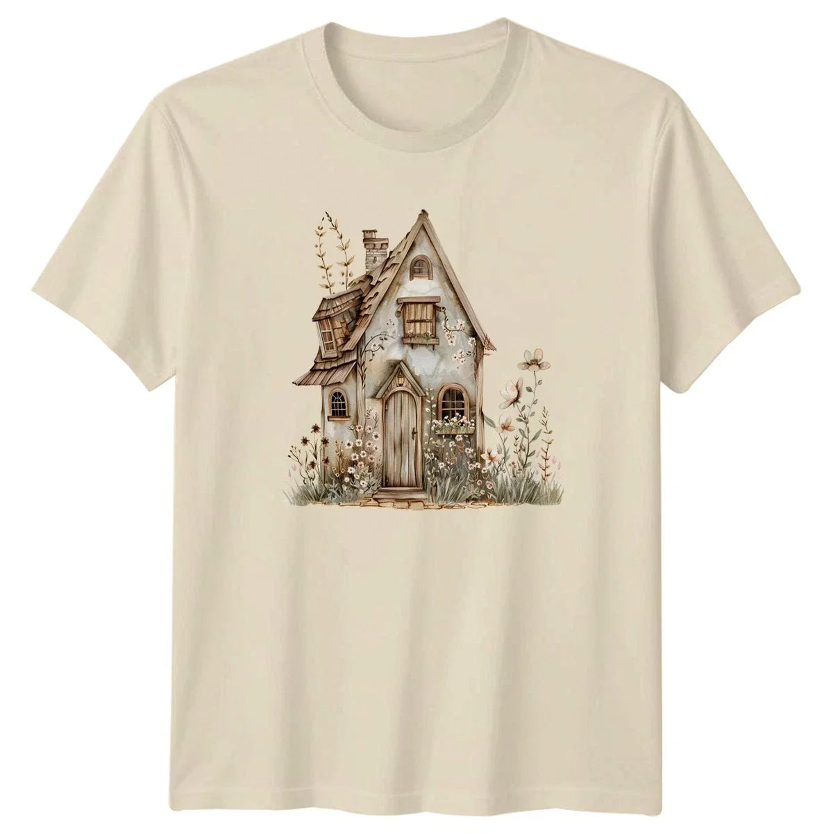 Boho Rustic Cottage House T-Shirt Floral Nature Aesthetic Gift For Him And Her