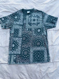 Maison Article Bandana Paisley Patchwork T Shirt Mens Large Green Streetwear