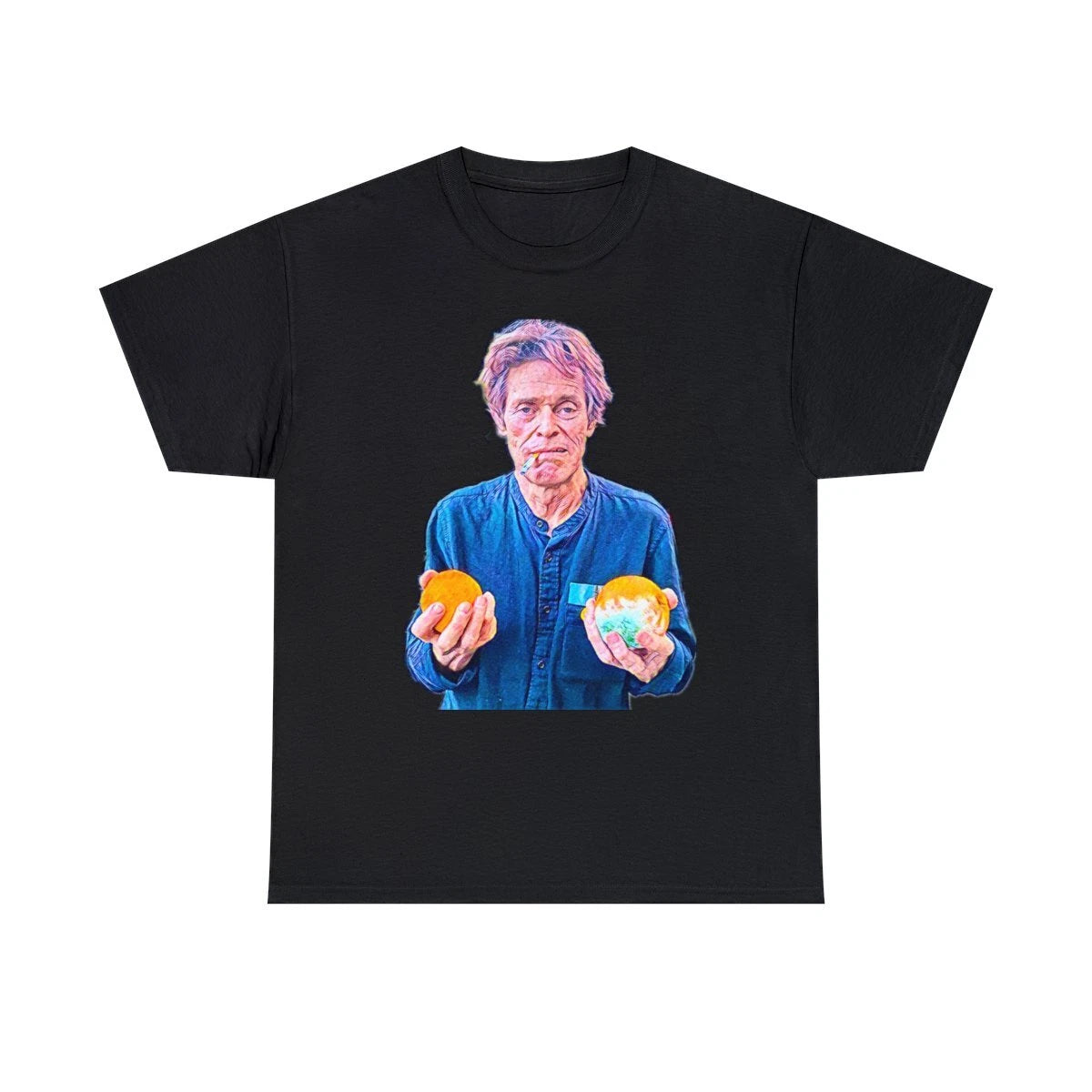 Willem Dafoe Graphic Print Oranges Fall Aesthetic Unisex Heavy Cotton T-Shirt