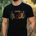 Mens Creepy Teddy Bear Print Cotton T-Shirt Size XS to 5XL