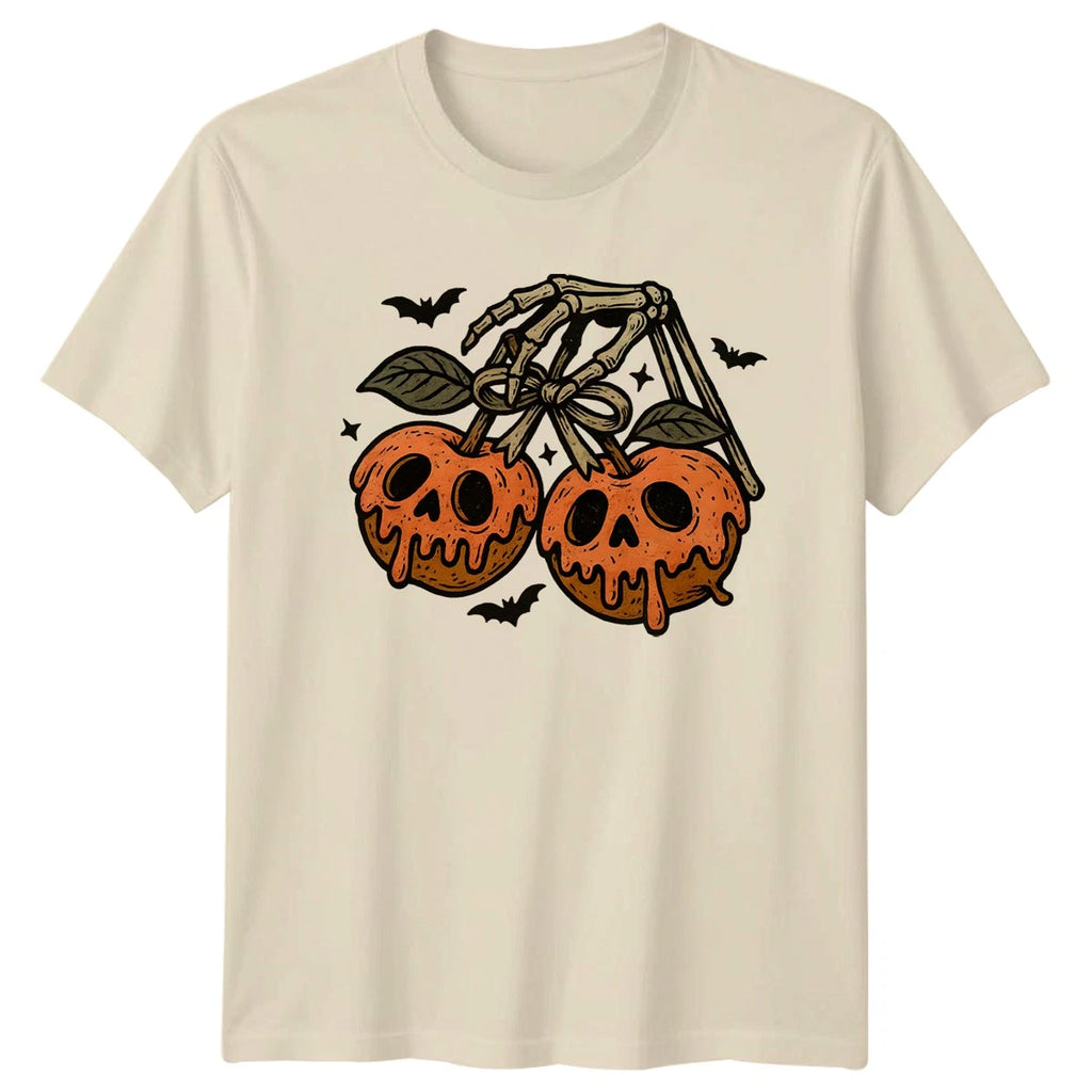 Skull Cherries T-Shirt Gothic Rockabilly Halloween Gift For Him And Her